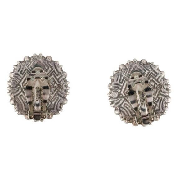 Stephen Dweck Designer Sterling Carved Smoky Quartz Oval Clip-On Floral Earrings - Picture 3 of 12